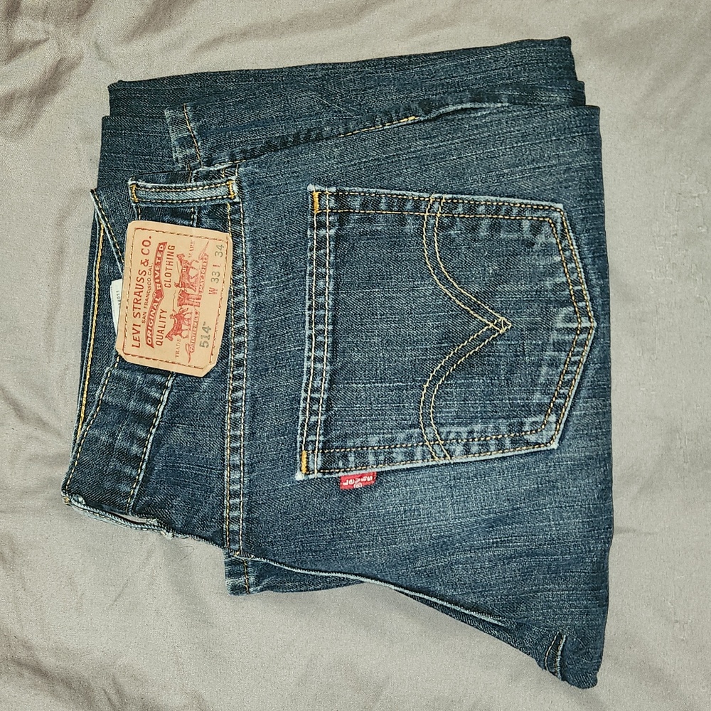 Levi's Mens 514 33 x 34 Slim Straight Jeans red tag